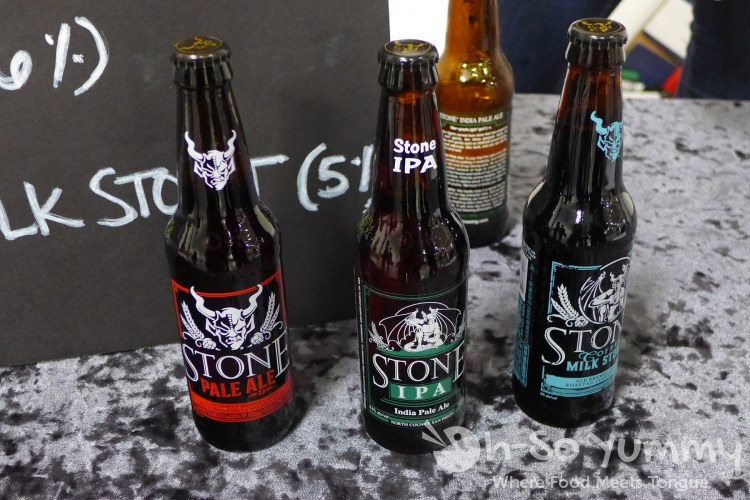 Stone Brewery pale ale, ipa and coffee milk stout Stone Brewery pale ale, ipa and coffee milk stout