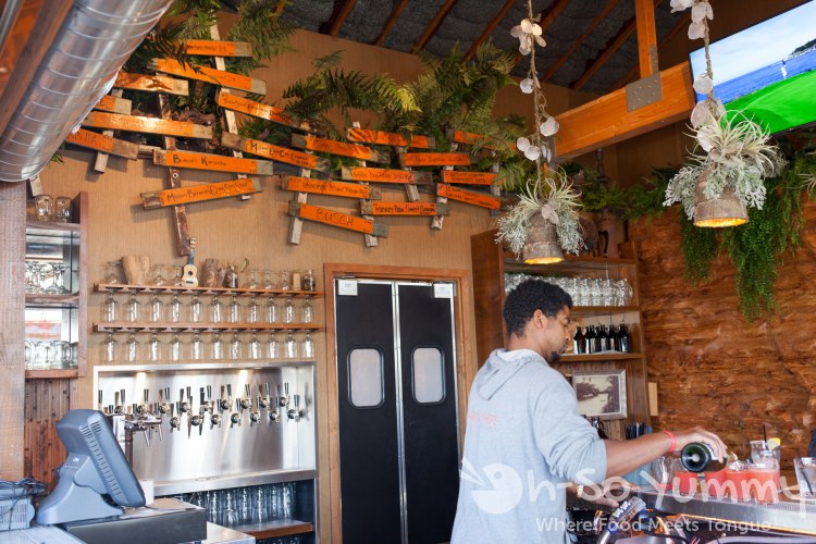 beers on tap listed on the wall at Dunedin North Park beers on tap listed on the wall at Dunedin North Park