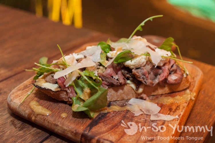 Open Face Steak Sandwich from Eat at the Pearl Hotel, San Diego CA Open Face Steak Sandwich from Eat at the Pearl Hotel, San Diego CA