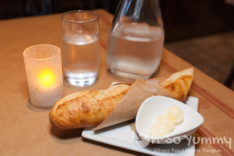 appetizer bread at Et Voila in San Diego appetizer bread at Et Voila French Bistro in San Diego