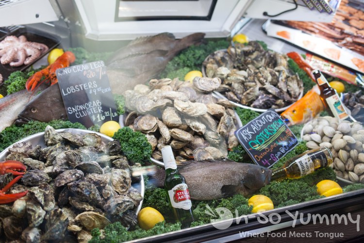shellfish selection at Fishmonger's Market in San Diego shellfish selection at Fishmonger's Market in San Diego
