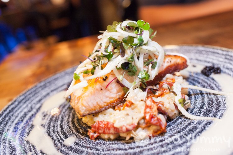 Pan Roasted Salmon at Florent Restaurant and Lounge Pan Roasted Salmon at Florent Restaurant and Lounge