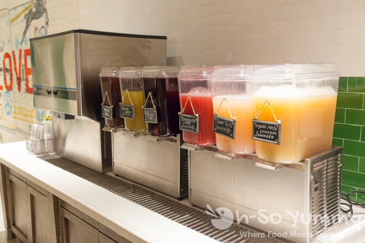 choice of fresh lemonades and teas at Flower Child (Flower Hill Promenade) in Del Mar choice of fresh lemonades and teas at Flower Child (Flower Hill Promenade) in Del Mar