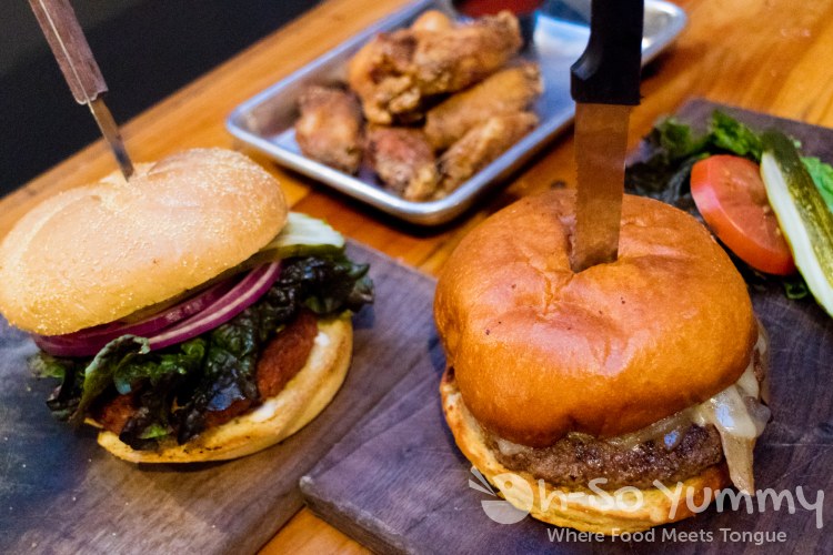 Bob's Burger and Vegan Burger from Garage Kitchen Bar for City Beat Burger Week in San Diego Bob's Burger and Vegan Burger from Garage Kitchen Bar for City Beat Burger Week in San Diego