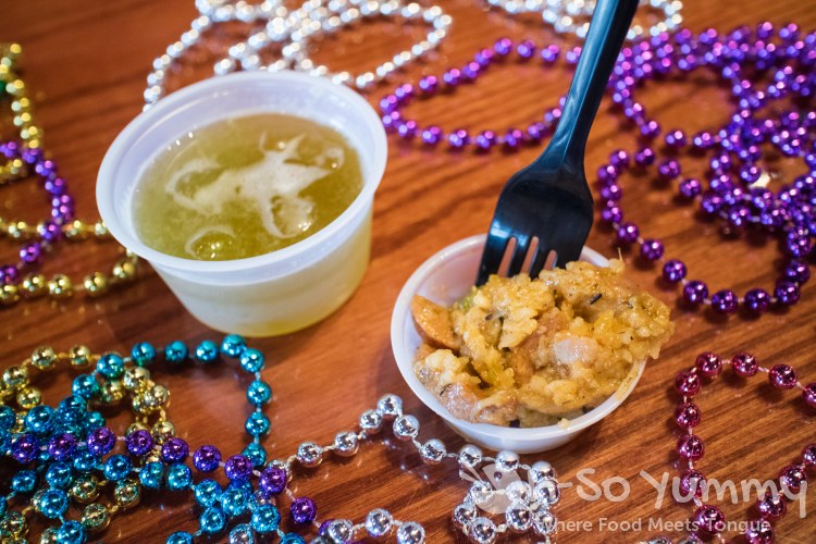 jambalaya from Jolt and Joe's at Gaslamp Mardi Gras Beads Bites and Booze Tour jambalaya from Jolt and Joe's at Gaslamp Mardi Gras Beads Bites and Booze Tour