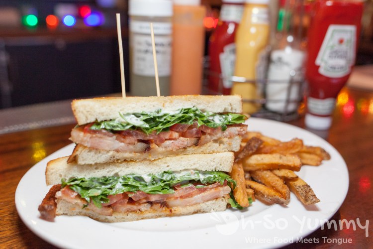 PBLT Pork Belly Lettuce and Tomato Sandwich at Gaslamp Tavern in San Diego PBLT Pork Belly Lettuce and Tomato Sandwich at Gaslamp Tavern in San Diego