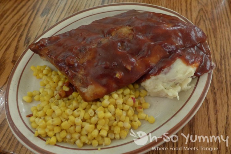 All Natural Pork Baby Back Ribs at Bright Angel Restaurant in the Grand Canyon All Natural Pork Baby Back Ribs at Bright Angel Restaurant in the Grand Canyon
