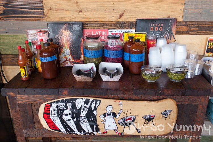 condiment station at Grand Ole BBQ Y Asado condiment station at Grand Ole BBQ Y Asado