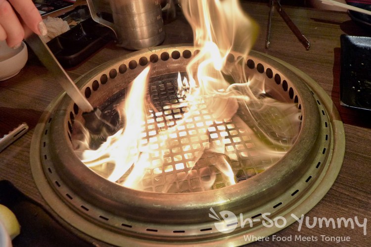 Gyu-Kaku Japanese BBQ - Fire in the Hole! Basting with Oil Gyu-Kaku Japanese BBQ - Fire in the Hole! Basting with Oil
