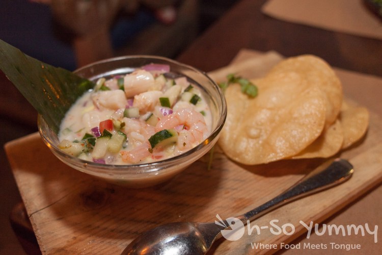 Shrimp and Bay Scallop Ceviche at Indigo Grill in San Diego Shrimp and Bay Scallop Ceviche at Indigo Grill in San Diego