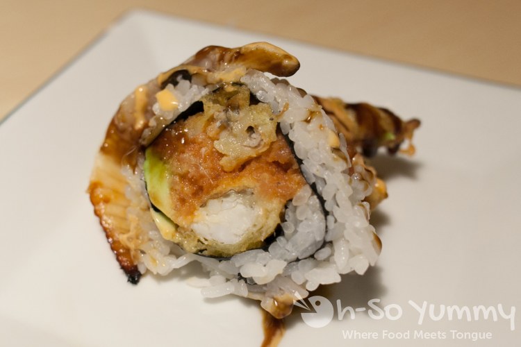 slice of the Super Spider roll at Izumi Japanese Restaurant in Poway, CA slice of the Super Spider roll at Izumi Japanese Restaurant in Poway, CA