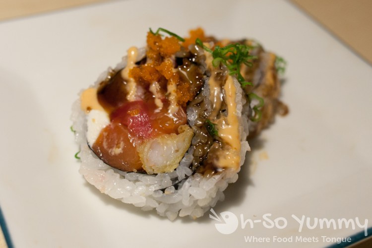 slice of the French Kiss Roll at Izumi Japanese Restaurant in Poway, CA slice of the French Kiss Roll at Izumi Japanese Restaurant in Poway, CA