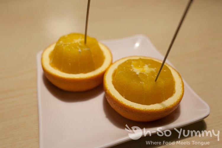 orange slices at Izumi Japanese Restaurant in Poway, CA orange slices at Izumi Japanese Restaurant in Poway, CA