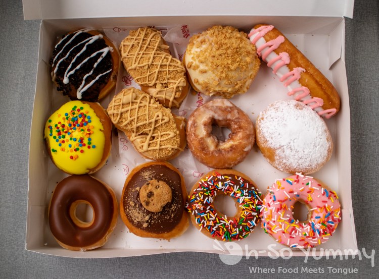 One dozen Krispie Kreme donuts free breakfast at work One dozen Krispie Kreme donuts free breakfast at work