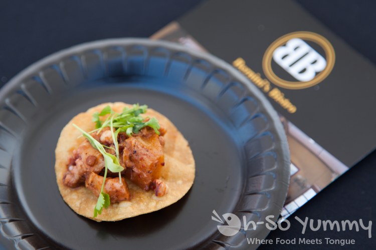 Bernini's Bistro octopus tostada at Latin Food Fest San Diego Bernini's Bistro octopus tostada at Latin Food Fest San Diego