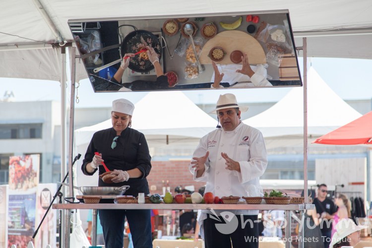 Chef Jose Sparza on the demo stage at Latin Food Fest San Diego Chef Jose Sparza on the demo stage at Latin Food Fest San Diego