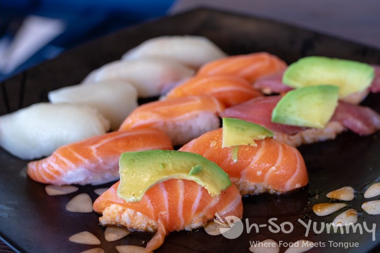 Nigiri and exes at Little Sakana in Mira Mesa mall Nigiri and exes at Little Sakana in Mira Mesa mall