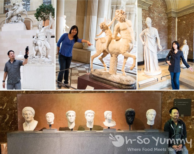 fun with sculptures at The Louvre Museum in Paris France fun with sculptures at The Louvre Museum in Paris France