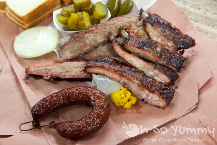sausage, brisket and ribs at City Market in Luling Texas sausage, brisket and ribs at City Market in Luling Texas