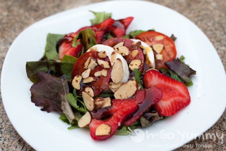 strawberry caprese salad at The Melting Pot of San Diego - La Jolla strawberry caprese salad at The Melting Pot of San Diego - La Jolla