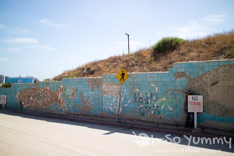 painted mural of side wall at the fishing village of Popotla, B.C., Mexico painted mural of side wall at the fishing village of Popotla, B.C., Mexico