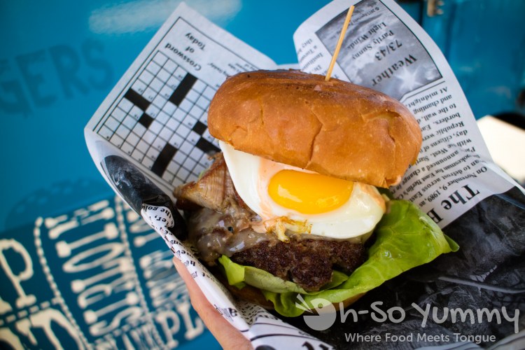 Wake'N Bake'N Burger from Monster Crafts Food Truck for City Beat Burger Week in San Diego Wake'N Bake'N Burger from Monster Crafts Food Truck for City Beat Burger Week in San Diego