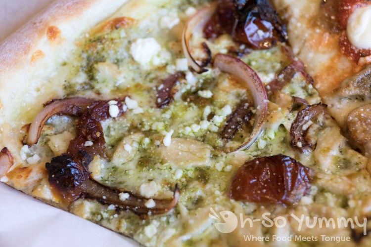 Chicken Pesto slice at Mr Moto Pizza in Point Loma Chicken Pesto slice at Mr Moto Pizza in Point Loma