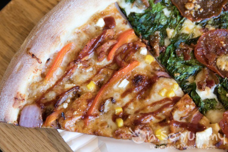 BBQ Chicken Roasted Corn slice at Mr Moto Pizza in Point Loma BBQ Chicken Roasted Corn slice at Mr Moto Pizza in Point Loma