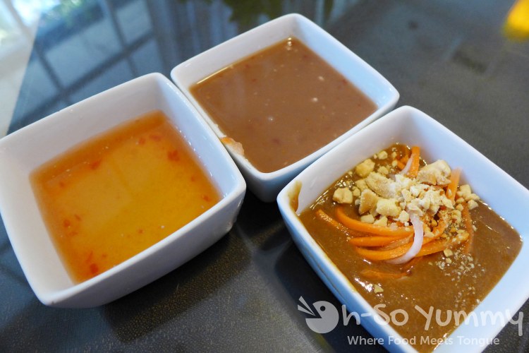 three dipping sauces at Nhu Y Ca 8 Mon three dipping sauces at Nhu Y Ca 8 Mon