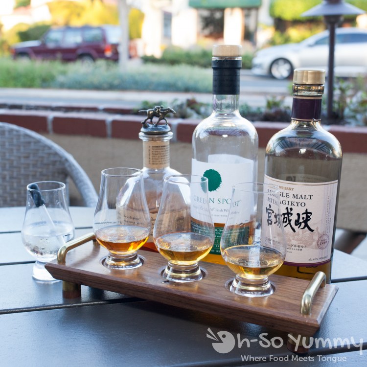 bartender's choice whiskey flight at Nick and G's in Rancho Santa Fe, California bartender's choice whiskey flight at Nick and G's in Rancho Santa Fe, California