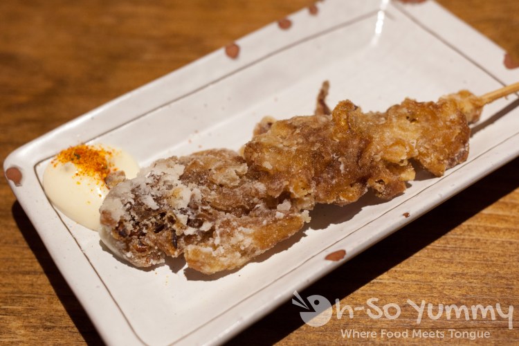 squid yakitori at Nozomi Sushi squid yakitori at Nozomi Sushi