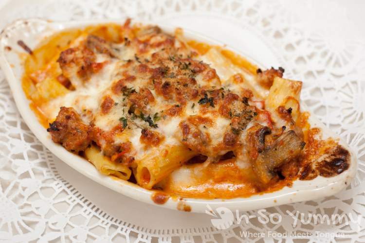 rigatoni bolognese at Old Venice restaurant in San Diego rigatoni bolognese at Old Venice restaurant in San Diego