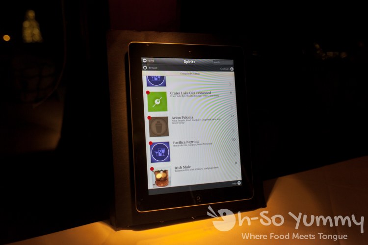 drink ordering ipad at Pacifica Del Mar drink ordering ipad at Pacifica Del Mar