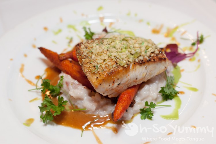 macadamia crusted mahi mahi at Pacifica Del Mar seafood restaurant macadamia crusted mahi mahi at Pacifica Del Mar seafood restaurant