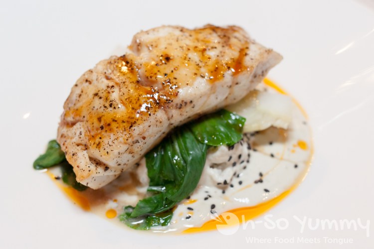 pan roasted seabass at Pacifica Del Mar seafood restaurant pan roasted seabass at Pacifica Del Mar seafood restaurant