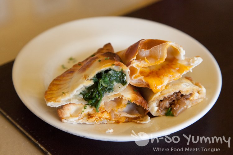 empanadas cut open at Pampas Argentine Grill empanadas cut open at Pampas Argentine Grill