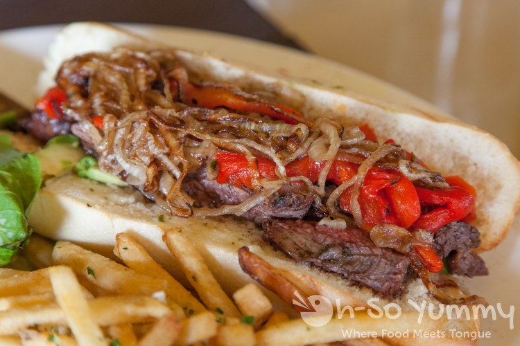 open faced skirt sandwich at Pampas Argentine Grill open faced skirt sandwich at Pampas Argentine Grill