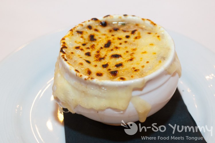 french onion soup at Parc Bistro Brasserie french onion soup at Parc Bistro Brasserie