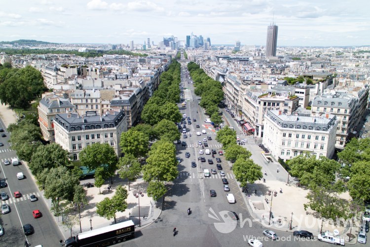 view from the Arc de Triomphe in Paris France view from the Arc de Triomphe in Paris France