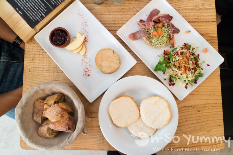 foie gras and duck salad at Le Bistrot Des Campagnes in Paris France foie gras and duck salad at Le Bistrot Des Campagnes in Paris France