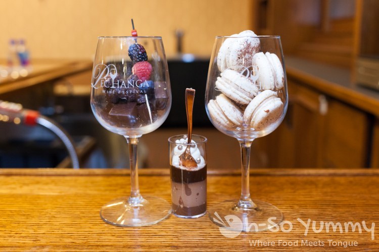 wine glasses filled with dessert at Pechanga Wine Festival wine glasses filled with dessert at Pechanga Wine Festival