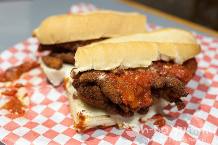 Chicken Cutlet Parmesan Sandwich at Pete's Seafood and Sandwich Chicken Cutlet Parmesan Sandwich at Pete's Seafood and Sandwich