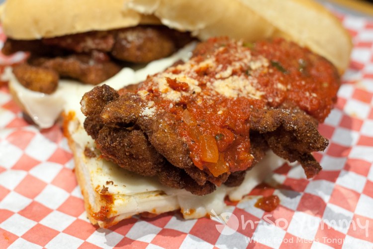 Chicken Cutlet Parmesan Sandwich at Pete's Seafood and Sandwich Chicken Cutlet Parmesan Sandwich at Pete's Seafood and Sandwich