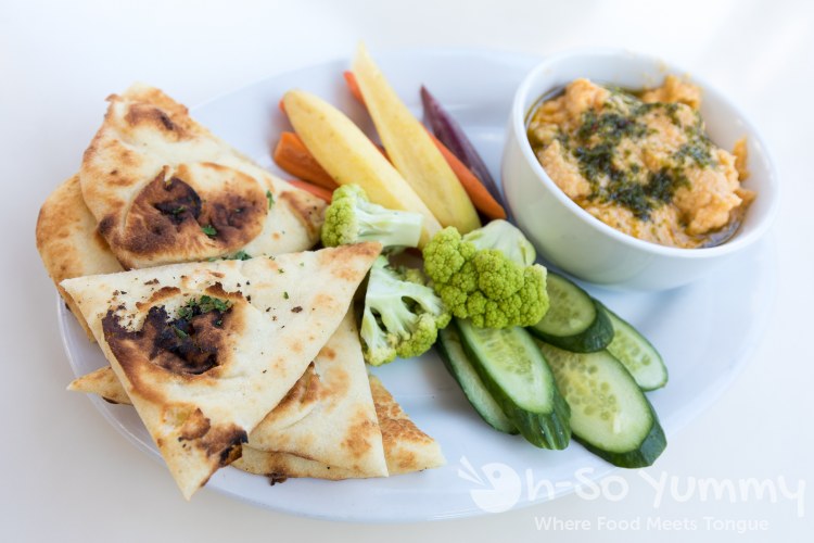 Veggie and Hummus at Queenstown Bistro in San Diego Veggie and Hummus at Queenstown Bistro in San Diego