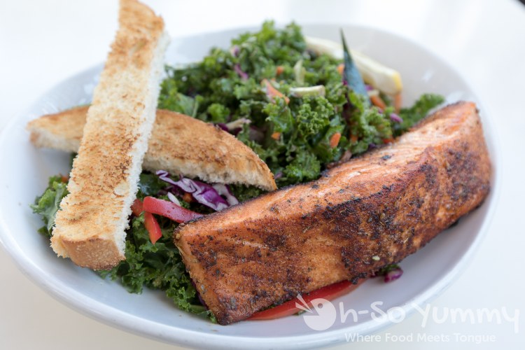 Kale and Salmon Salad at Queenstown Bistro in San Diego Kale and Salmon Salad at Queenstown Bistro in San Diego