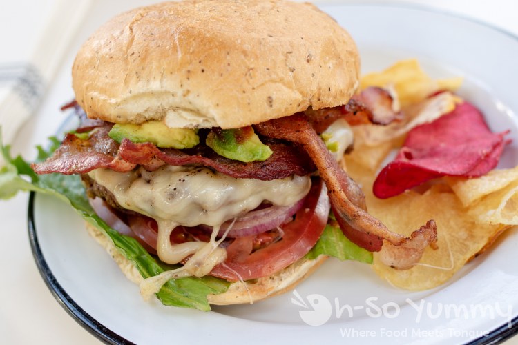 Hogs and Heifers Burger at Queenstown Bistro in San Diego Hogs and Heifers Burger at Queenstown Bistro in San Diego