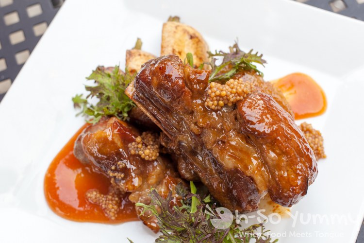 braised pork short rib at Red Card Cafe in San Diego California braised pork short rib at Red Card Cafe in San Diego California