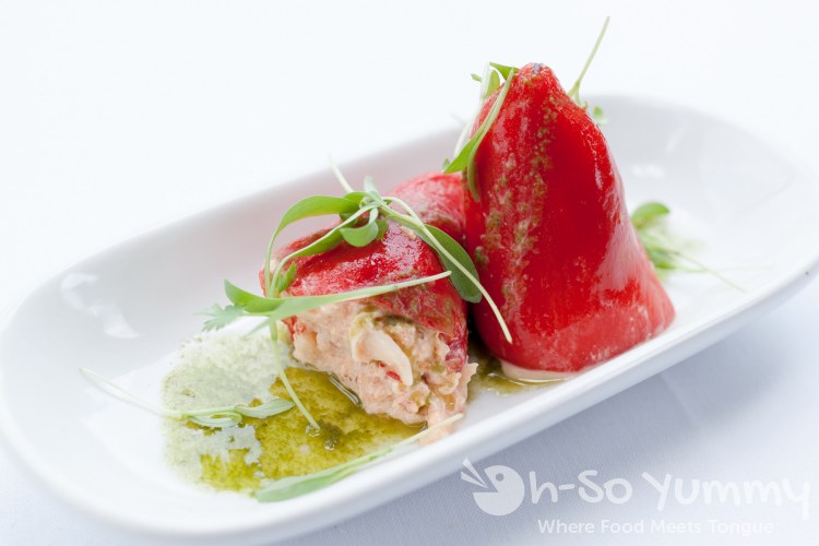 crab piquillos at Romesco Mexiterranean Cocina in San Diego crab piquillos at Romesco Mexiterranean Cocina in San Diego