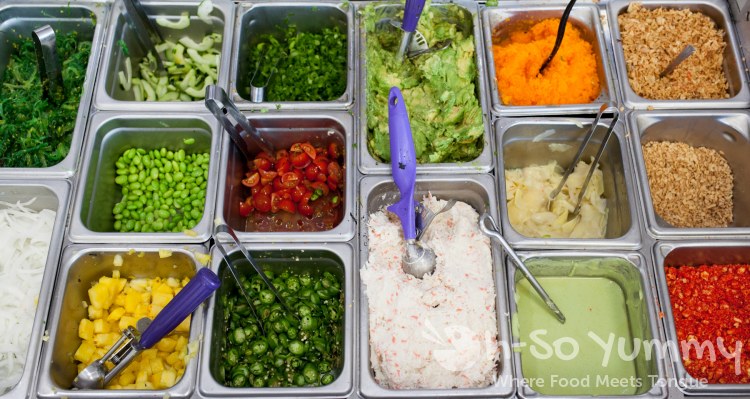 ingredient options at San Diego Poke Co ingredient options at San Diego Poke Co