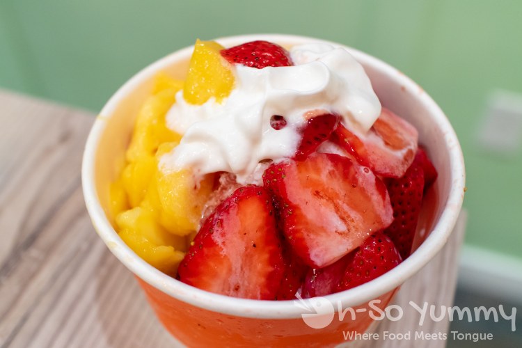 Strawberry and Mango Snow Bowl at San Diego Snowy Village in Mira Mesa Strawberry and Mango Snow Bowl at San Diego Snowy Village in Mira Mesa